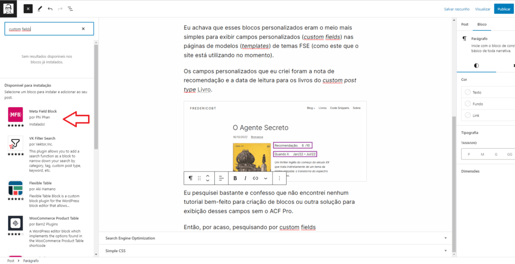 Pesquisa Blocos